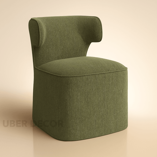 Olera Modern Dining Chair Custom Made Sculptural Wing Back Design Ideal for Dining Room Living - Uber Decor