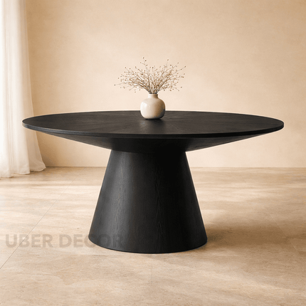 Orren Form Round Dining Table Modern Japandi Design Conical Base Ideal for Dining Room or Breakfast Nook