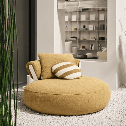 Choco Swirl Lounge Chair Playful Postmodern Accent Statement Seating for Modern Living Room and Bedroom Interiors