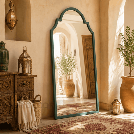 Rimal Moroccan Arch Full Length Floor Mirror – Standing Mirror for Hallway