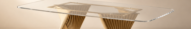 Gildhaven Glass Top Dining Table Modern Luxury Design with Sculptural Pedestal Base for Dining Room