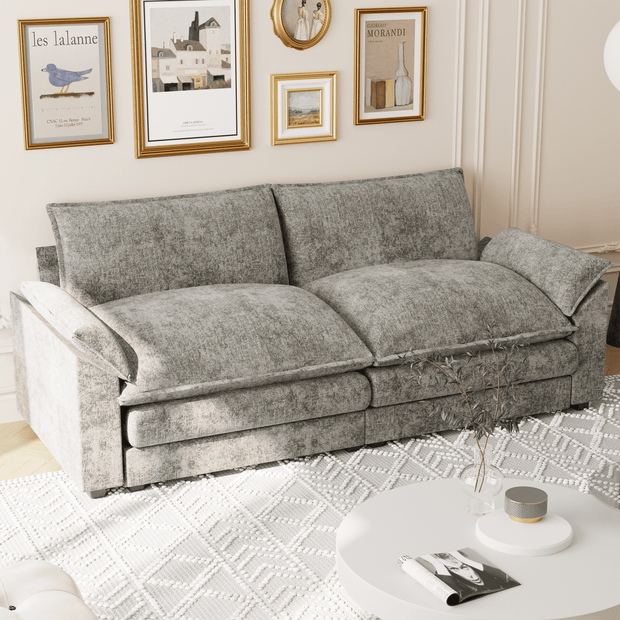Manila 80" Loveseat Sofa- 2 Seater Sofa with Reversible Toffee Chair and Soft Seating - Uber Decor