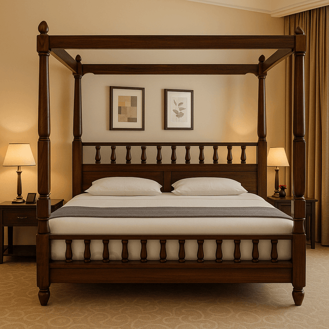 SandalSpires Traditional Four‑Poster Canopy Customisable Bed for Heritage Bedrooms