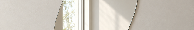 Lyra Frameless HD Mirror – Wavy Asymmetrical Wall Mirror Irregular Organic Design — complete product view