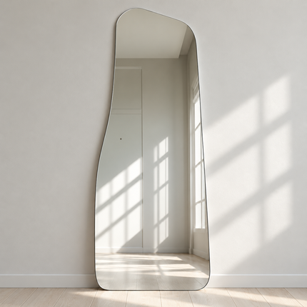 Vera Frameless HD Mirror – Full-Length Asymmetrical Wall Mirror for Entryway, Bedroom & Living Room — complete product view