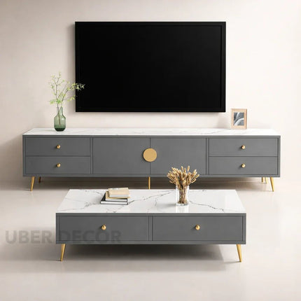 Velmo Luxe – Modern TV Cabinet, Retro Glam Console, Minimalist Design with Elegant Accents