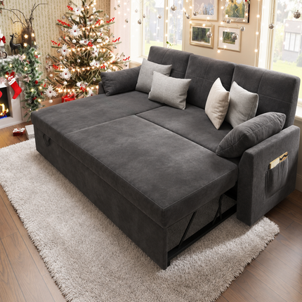Tuscany Sleeper Sofa- Convertible Sofa Bed with Pull Out Couch with Storage Space for Bed Room, Guest Room or Living Room