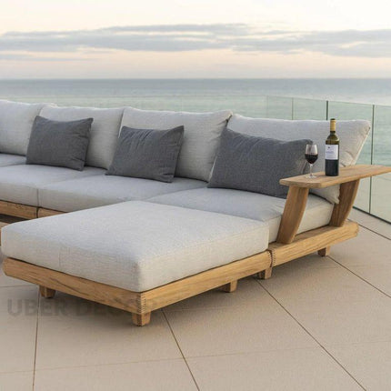 Nairobi Sectional Sofa with Chaise Modern Japandi Solid Wood Frame Sofa