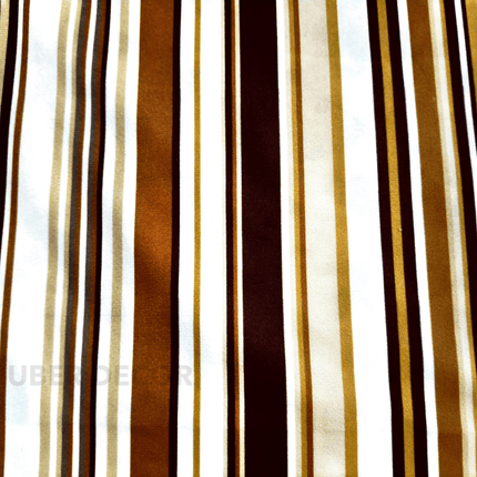 Istanbel Martar - Linear Stripes Printed Suede Upholstery Fabric- Earthy Stripe Fusion