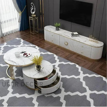 Auralis Ring – Luxury TV Cabinet, European Inspired Fluted Console