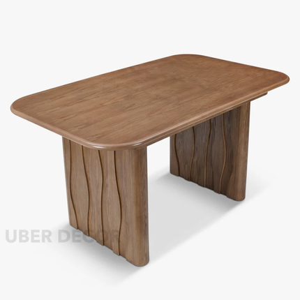 Axton Heritage Dining Table Mid Century Modern Architectural Design Scandinavian Inspired Solid Wood Legs Natural Finish Dining Furniture for Dining Room