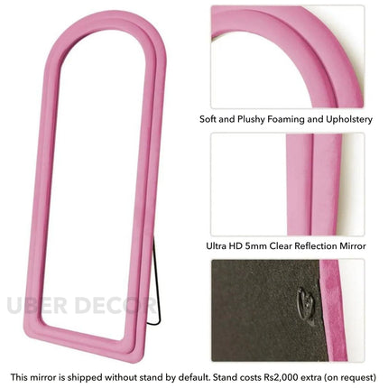 Velvet Arch Luxe Double Upholstered Full-Length Mirror for Bedroom Home Decor