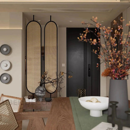 RAVENI Handcrafted Wooden Rattan Room Divider for Living Rooms, Lounges & Open Homes with Made-to-Order Customisation