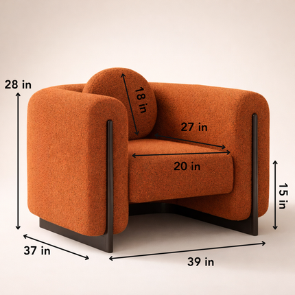 Brio Accent Chair – Contemporary Sculpted Seating for Living Room and Lounge Spaces