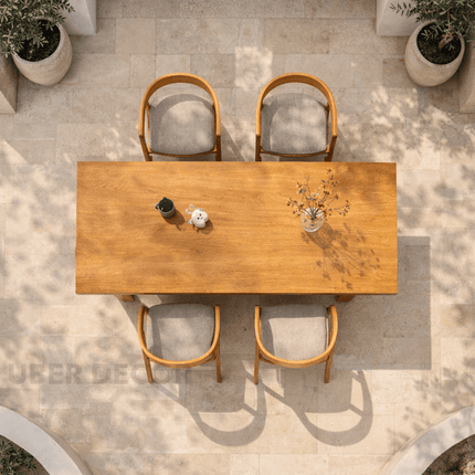 Elmoria Solid Wood Dining Table Scandinavian Modern Rectangular Minimalist Dining Table for Dining Room