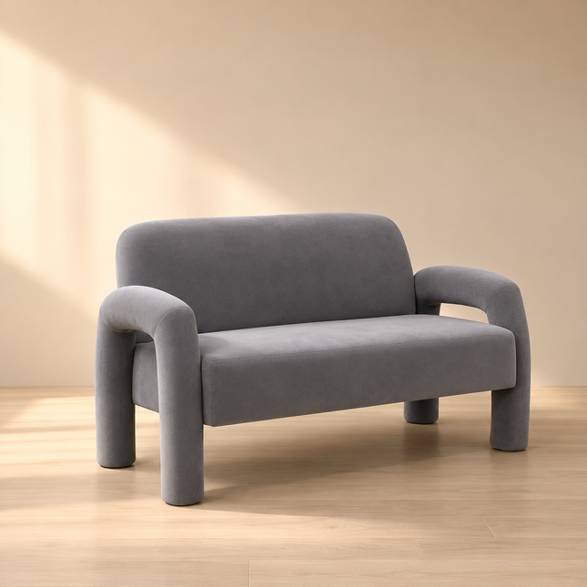 Zenvy 51" Modern Curved Arm Designer Couch – Playful Minimalist Seating for Contemporary Homes