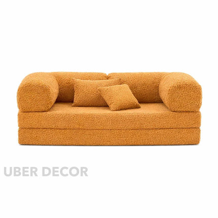 The Teddy Block Sofa- 5-in-1 Modern Adjustable Sofa Cum Bed for Guest Room, Kids Room, Bedroom or Living Room- Custom Fabric and Size