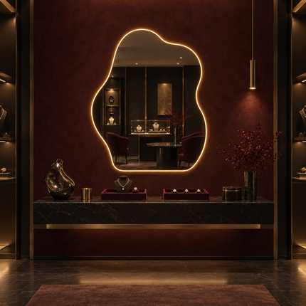 Zira Decorative Frameless LED Mirror for Dressing Area with Front or Back Lit Illumination