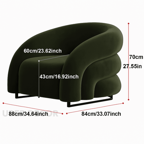 Arden Luxe – Modern Accent Chair for Living Room & Lounge Spaces - Uber Decor