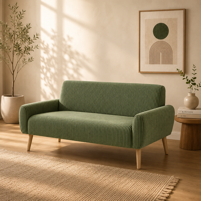 Viona 57" Loveseat- Mid Century Modern Upholstered 2 Seater Sofa for Living Room, Hotel or Bedroom