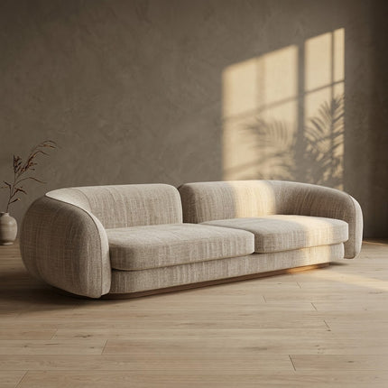 Samara Modern Minimalist Sofa Neutral Upholstered Couch for Living Room