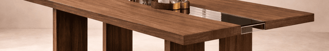 Norwood Rectangular Dining Table Contemporary Mid Century Design Solid Wood Base Made to Order Dining Table for Dining Room and Formal Dining Hall