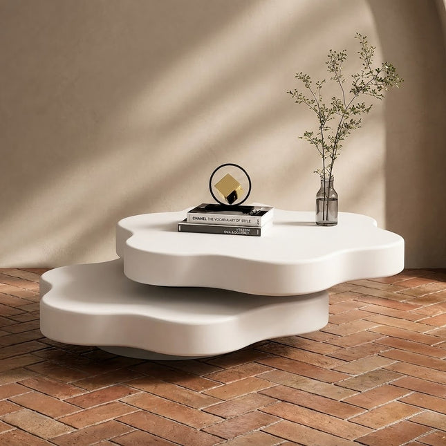 Cedar Elan End Table – Ready to Ship White Matte Folding Rotating Coffee Table