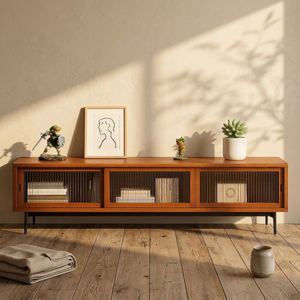 Solva Crest – Retro Modern TV Cabinet, Japandi Inspired Console