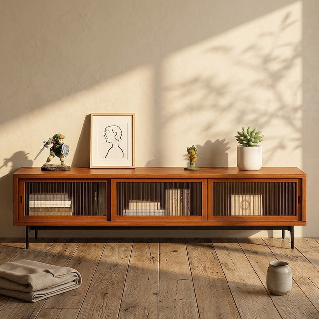 Solva Crest – Retro Modern TV Cabinet, Japandi Inspired Console