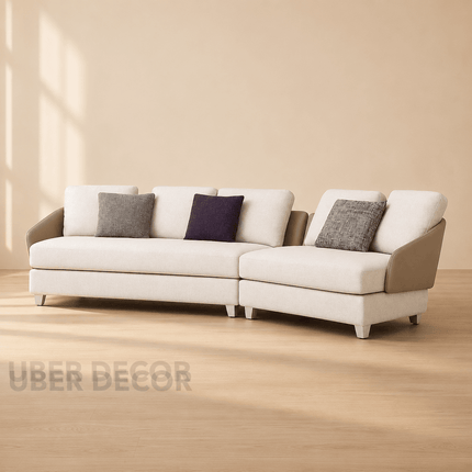 Venetian Luxe - Traditional & Mediterranean Style - Curved Sofa - For Living Room