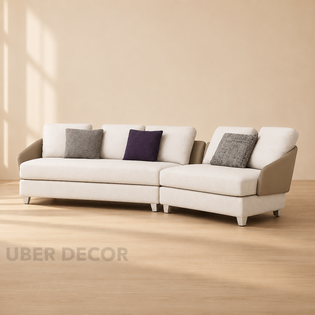 Venetian Luxe - Traditional & Mediterranean Style - Curved Sofa - For Living Room