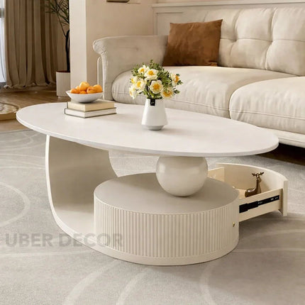 Lena Glide Nordic Coffee Table Versatile Rolling Design for Living Room and Bedroom