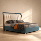 Steel Teal & Champagne Cream Leatherette