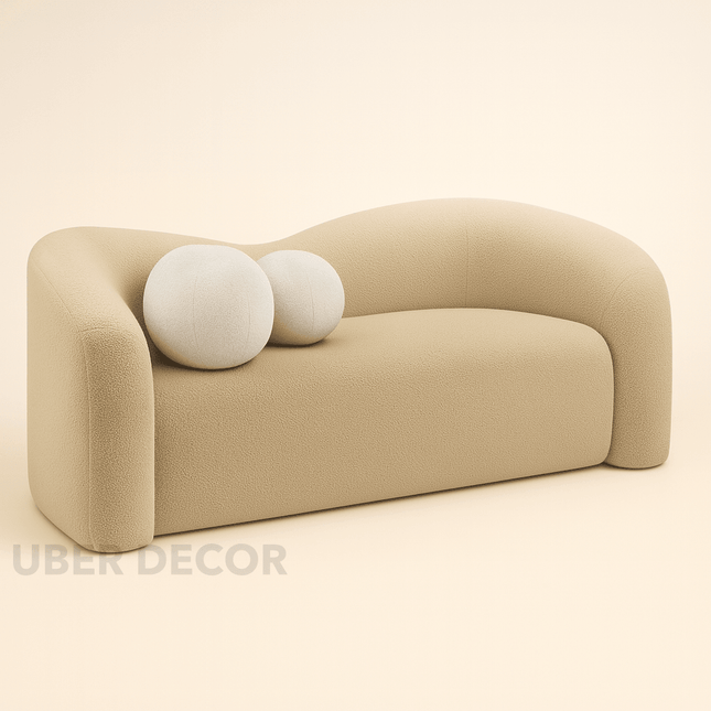 Nuvira 62" 2-Seater Sculptural Loveseat – Customisable Curved Organic Sofa for Living Room