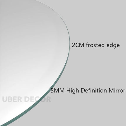 Artistic Swirl Round Shaped Mirror with LED Lights- Touch Sensor Mirror for Bathroom and Bedroom