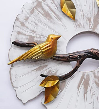 Golden Birds on branch Wall Decor Metal Wall Art - Set of 3