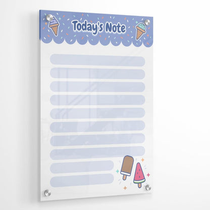 Cute Today's Note Glass Writing Board- Printed Acrylic Wall Planner