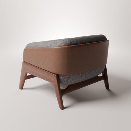 Lotus Nest Accent Chair Japandi Minimalist Scandinavian Solid Wood Legs Fixed Base Living Room Chair and Bedroom Chair