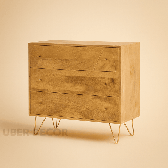 Linea Luxe Modern Minimalist Solid Wood Chest of Drawers Ideal for Bedroom, Living Room & Entryway