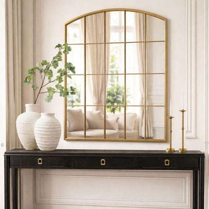 Classic Roman Arched Window Mirror – Full-Length Mirror for Living Room, Bedroom, and Entryway Decor