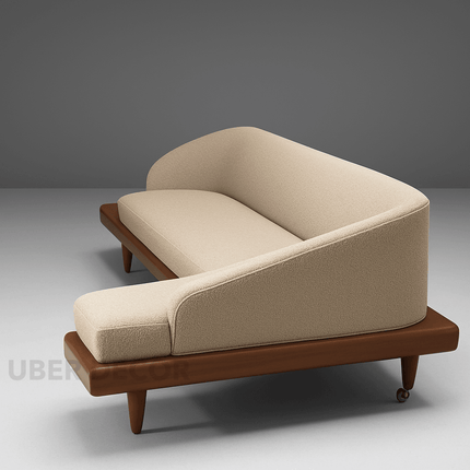 Dallas 4-Seater Modern Sectional Sofa Wooden Base Neutral Upholstered Couch for Living Room