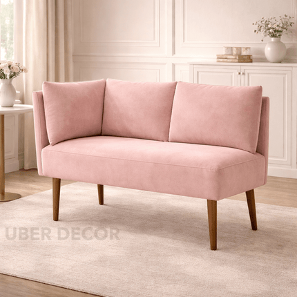 Calcutta Craft Mid Century Corner Bench Contemporary Customisable Seating for Dining Living Lounge and Entryway