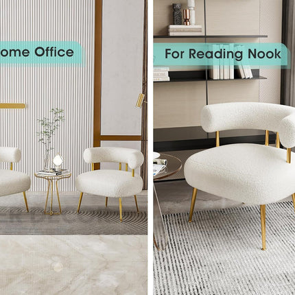 LuxeLamb Boucle Armchair – Modern Single Sofa for Living Room, Bedroom & Luxury Reception Areas