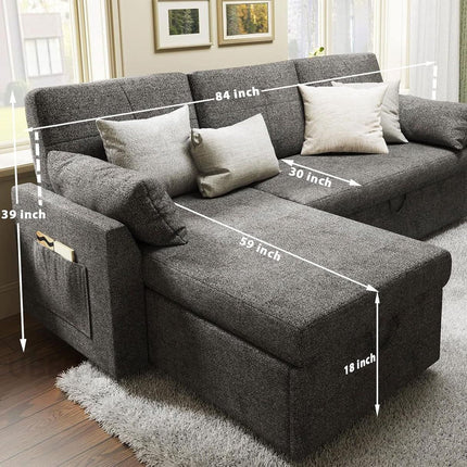 Tuscany Sleeper Sofa- Convertible Sofa Bed with Pull Out Couch with Storage Space for Bed Room, Guest Room or Living Room - Uber Decor