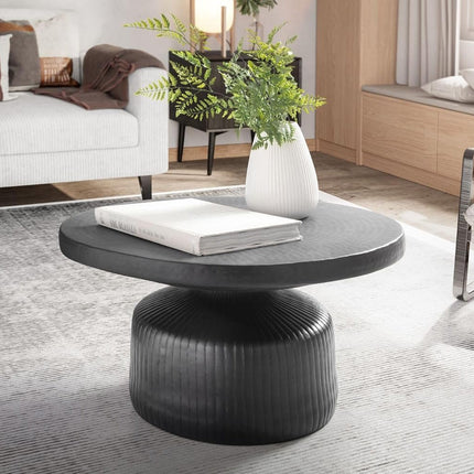 Kolar Coffee Table Contemporary Sculptural Mid Century Modern Scandinavian Inspired Solid Wood Center Table With Solid Wood Base For Living Room