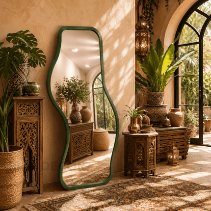 Zayna Organic Full Length Floor Mirror – Sculptural Leaner Mirror