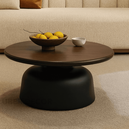 Hudson Koyo Vintage Minimalist Side Table – Veneer Top with Tapered Oak Legs, Satin Lacquer Finish – Elegant Accent for Living Room and Bedroom