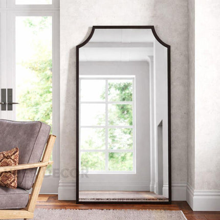 Draped Arch Metal Frame Full Length Standing Mirror for Bedroom