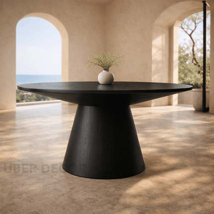 Orren Form Round Dining Table Modern Japandi Design Conical Base Ideal for Dining Room or Breakfast Nook