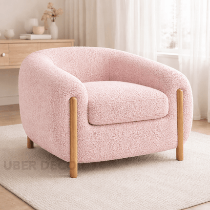 Tayra Accent Chair- Cute Oversized Upholstered Barrel Chair with Extra Depth and Height Seating